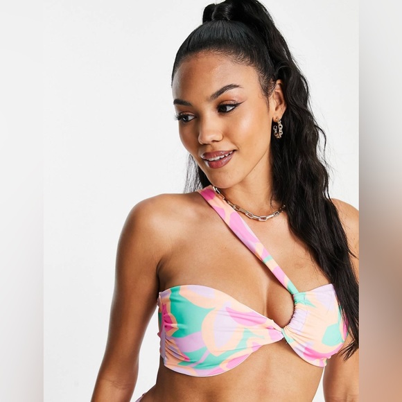 ASOS DESIGN Twist One Shoulder Bikini in Kaleidoscope Print | Size 6 | NWOT - Picture 4 of 4